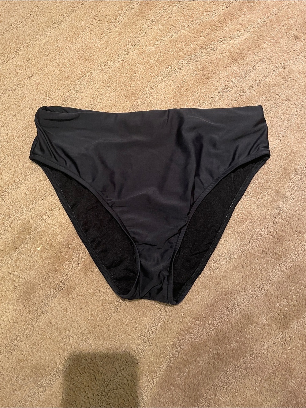 High-Waist Black Bikini Bottom for Women